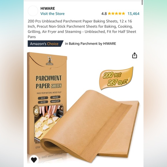 Set of Baking HIWARE Unbleached Parchment Paper, baking Cups & cream Nozzles NWT - Picture 13 of 16